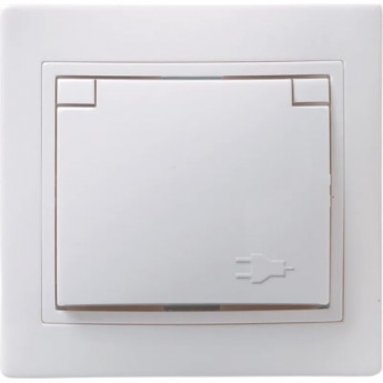 Розетка 1-местная РСбш10-3-КБ с заземляющим контактом с защитной шторкой с крышкой 16А IEK КВАРТА белый ERK12-K01-16-DM Розетка 1-местная РСбш10-3-КБ с заземляющим контактом с защитной шторкой с крышкой 16А IEK КВАРТА белый ERK12-K01-16-DM