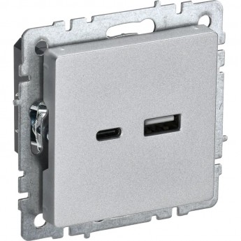 Розетка BRITE IEK BR-U22-018-K47 USB A+C 18Вт РЮ11-1-БрА алюм. Розетка BRITE IEK BR-U22-018-K47 USB A+C 18Вт РЮ11-1-БрА алюм.